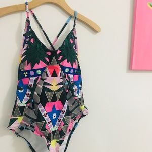 Tribal colored one piece bathing suit
